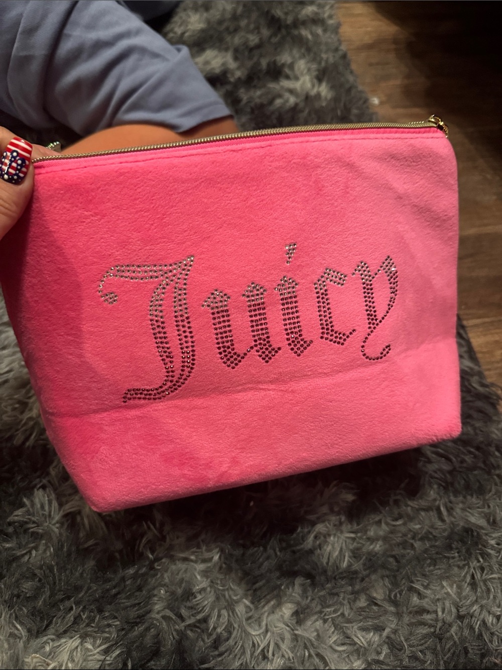 Juicy Couture Makeup Bag Hot Pink Rhinestone